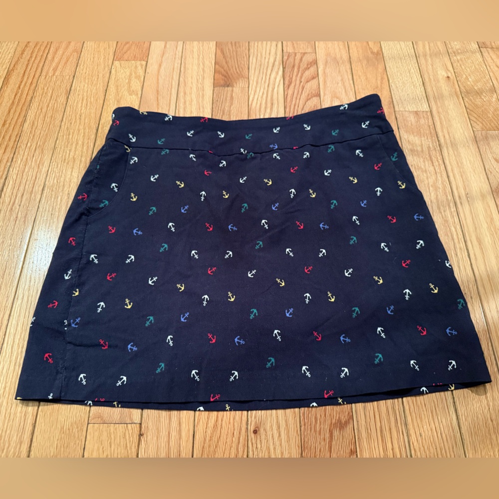 Navy Blue Anchor Print Skort Nautical coastal beach